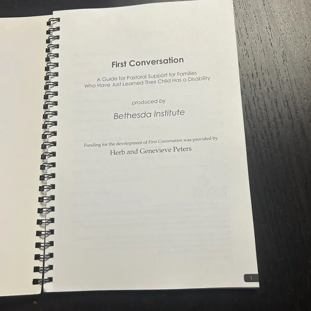 First Conversation 2010 Guide for Pastoral Support Child w/ Disability Bethesda